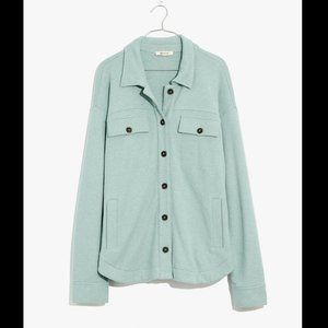 MADEWELL SAGE BREEZE LONG SLEEVE BRUSHED KNIT SHIRT-JACKET